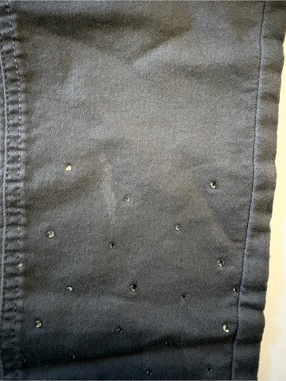 Girl’s Vintage Justice Gray Stretch Jeggings with Rhinestone Hem Detail, Sz. 12